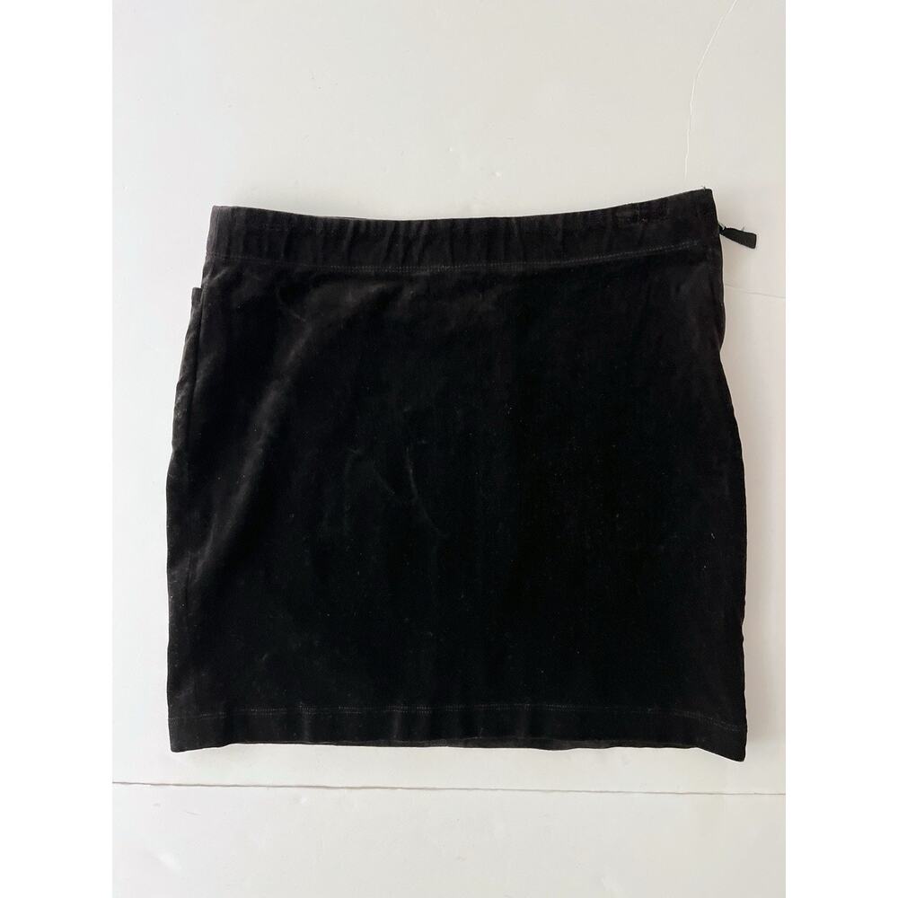 Leon Max Velvet Mini Skirt XS Black Stretchy Y2K School Preppy
